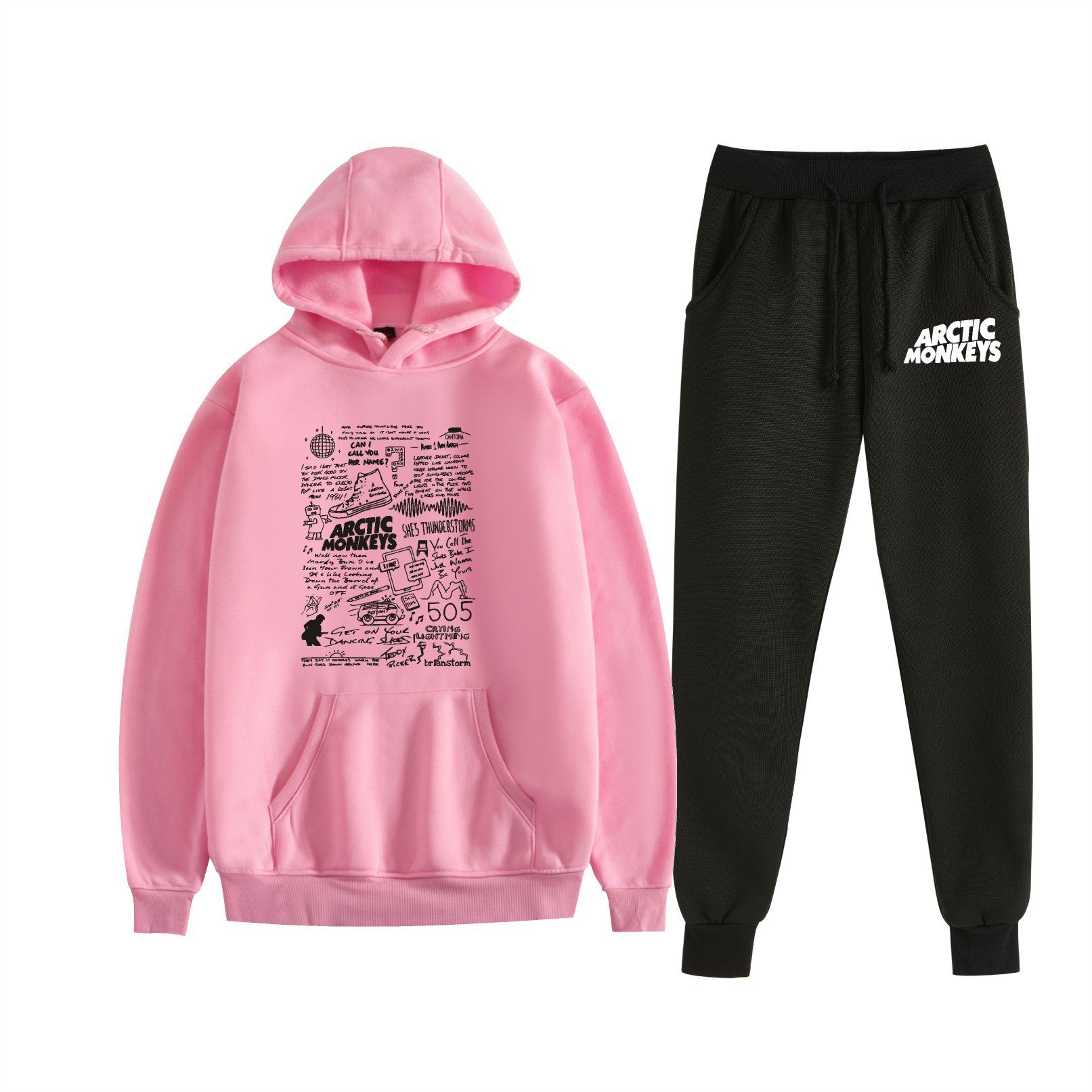 Multi Colored Arctic Monkeys Hoodie and Sweatpants