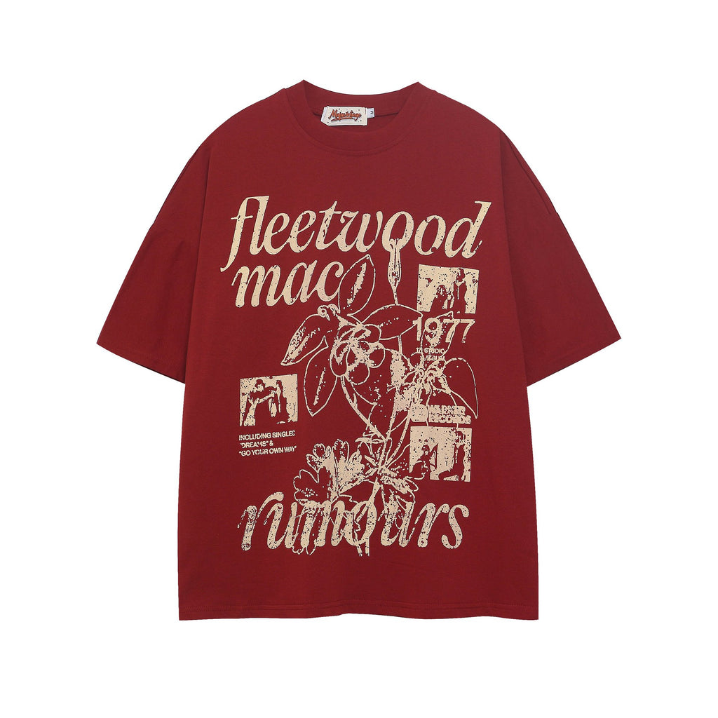 vintage printed short sleeve t shirt