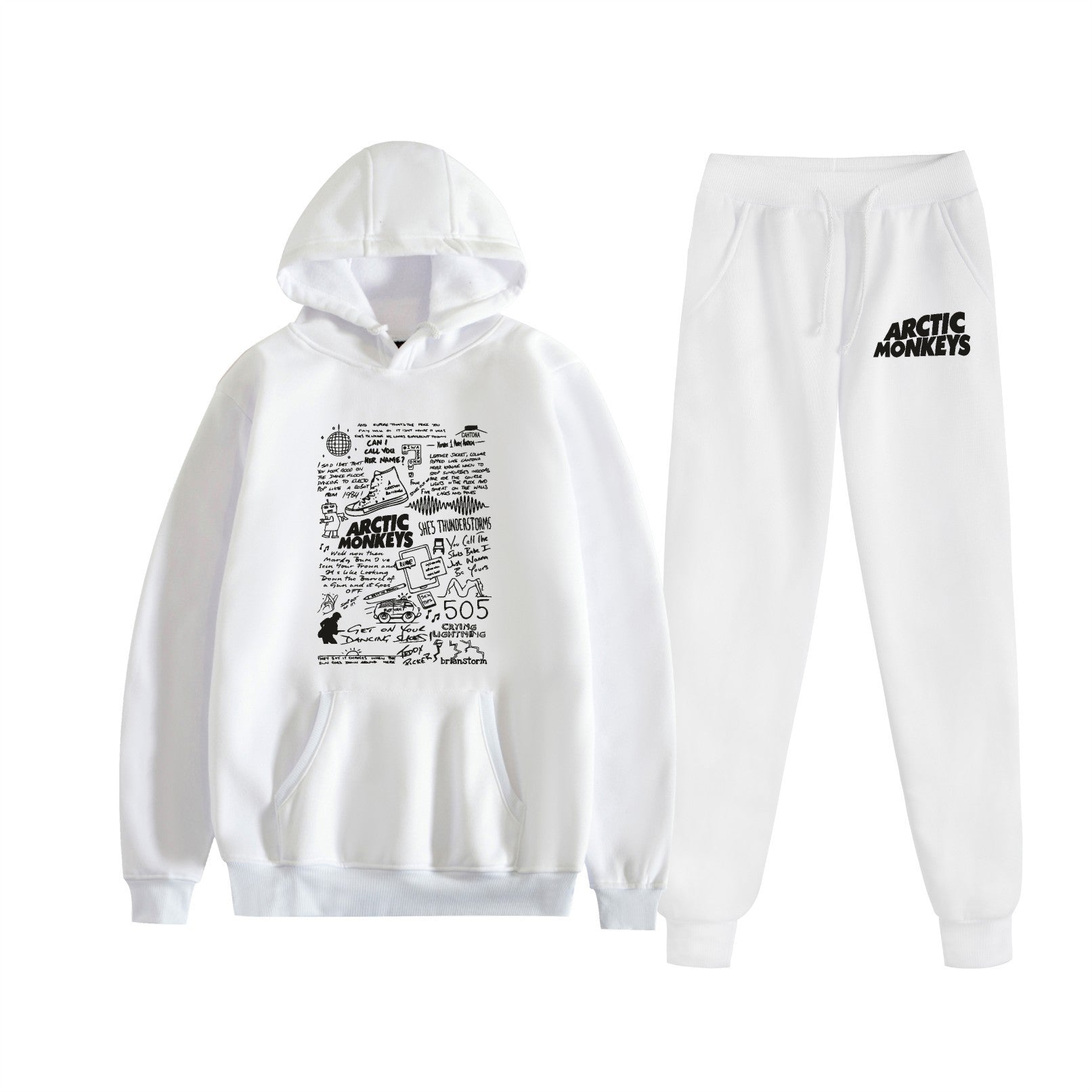 Multi Colored Arctic Monkeys Hoodie and Sweatpants