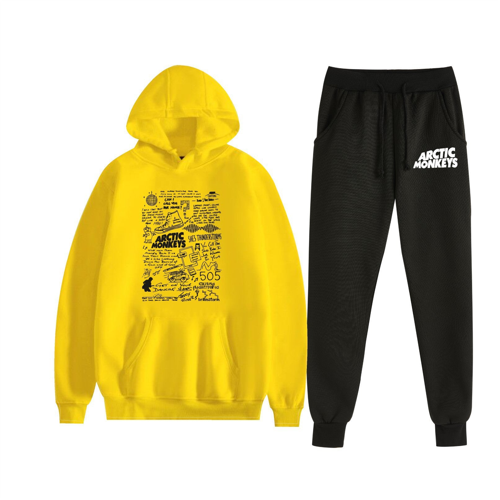 Multi Colored Arctic Monkeys Hoodie and Sweatpants