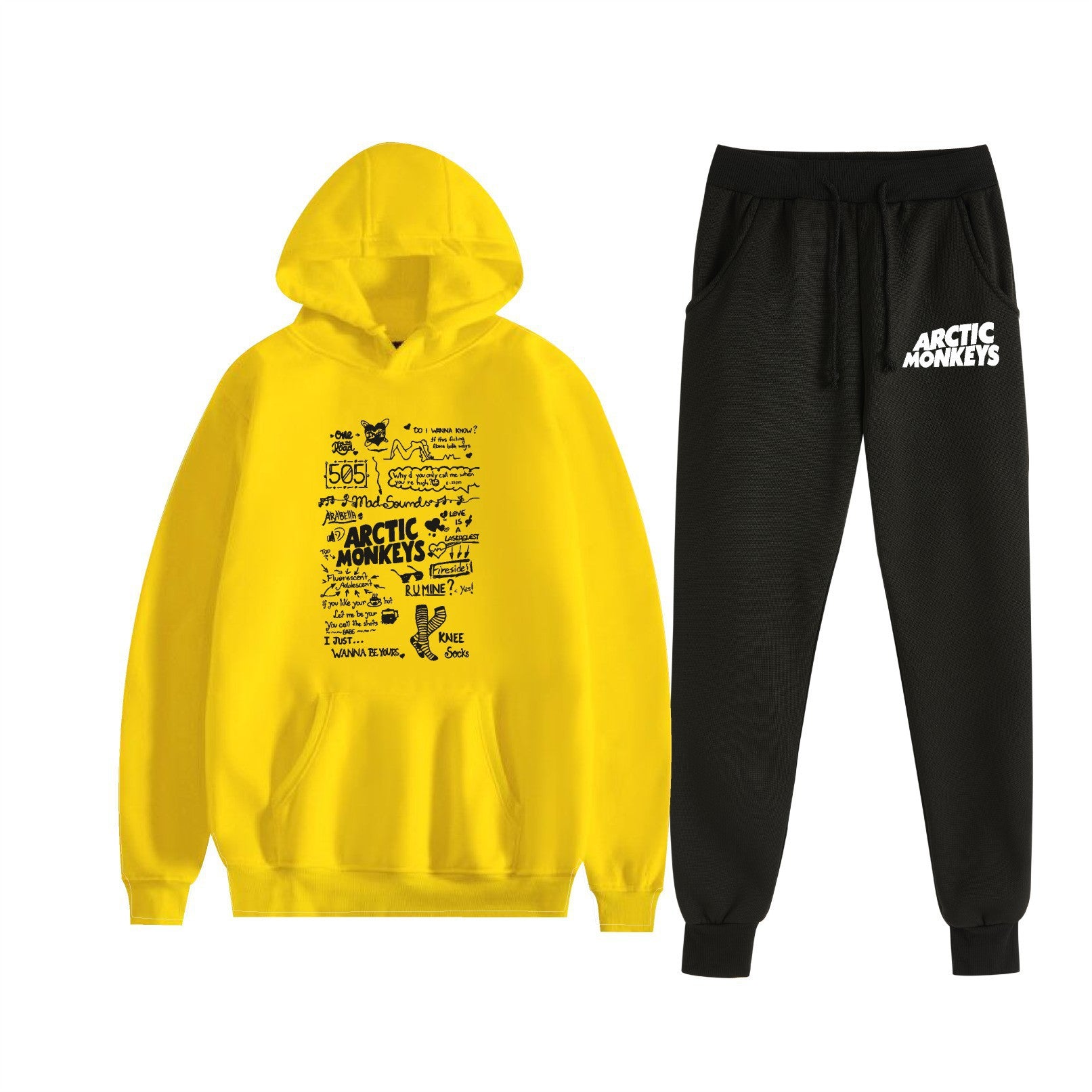 Multi Colored Arctic Monkeys Hoodie and Sweatpants