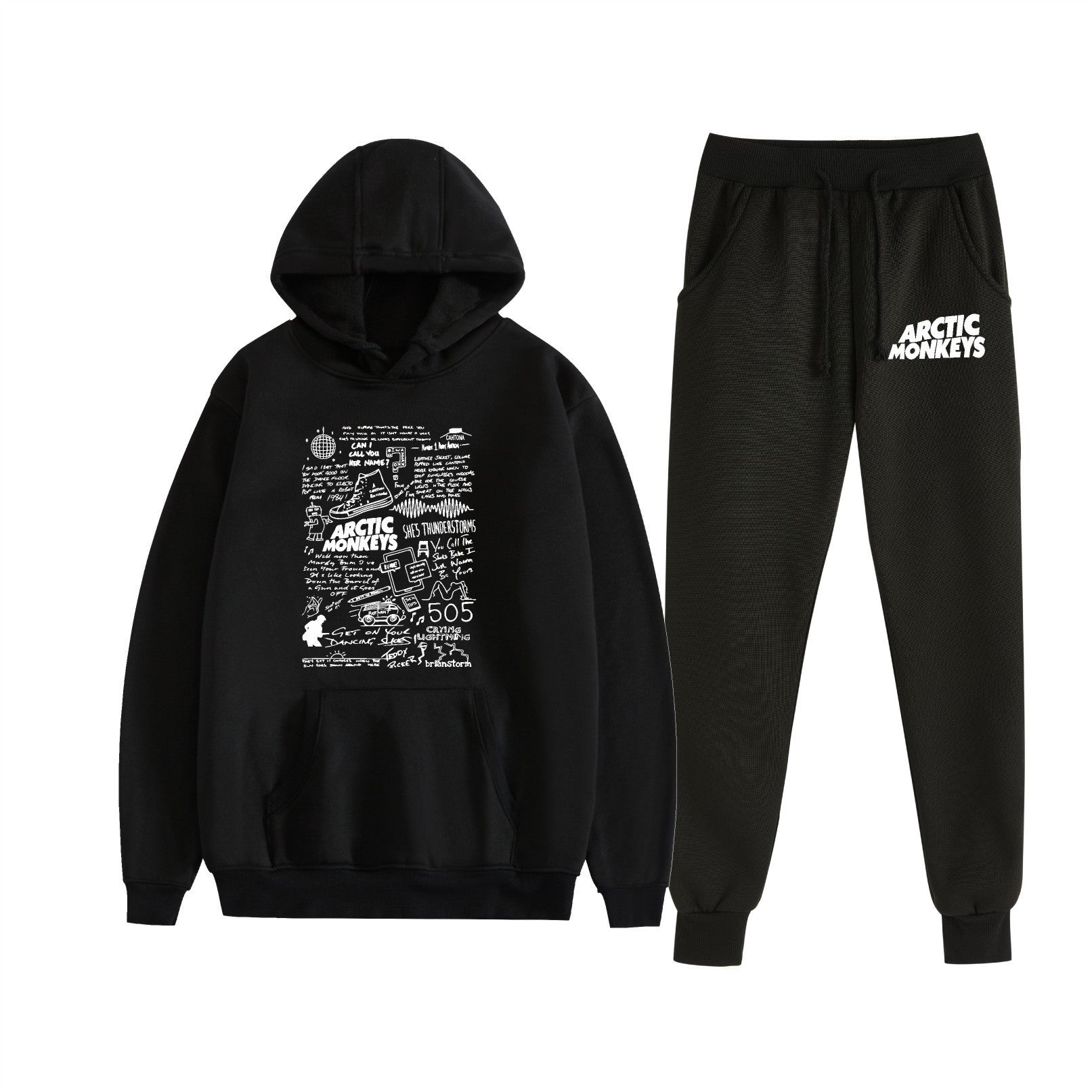 Multi Colored Arctic Monkeys Hoodie and Sweatpants