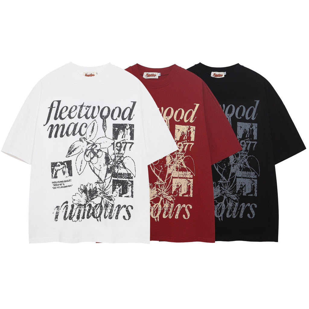 vintage printed short sleeve t shirt