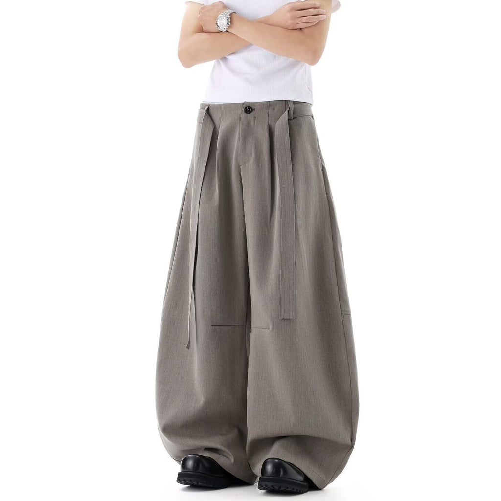 Commute Loose Drape Suit Pants, Slim Straight Leg Long Pants