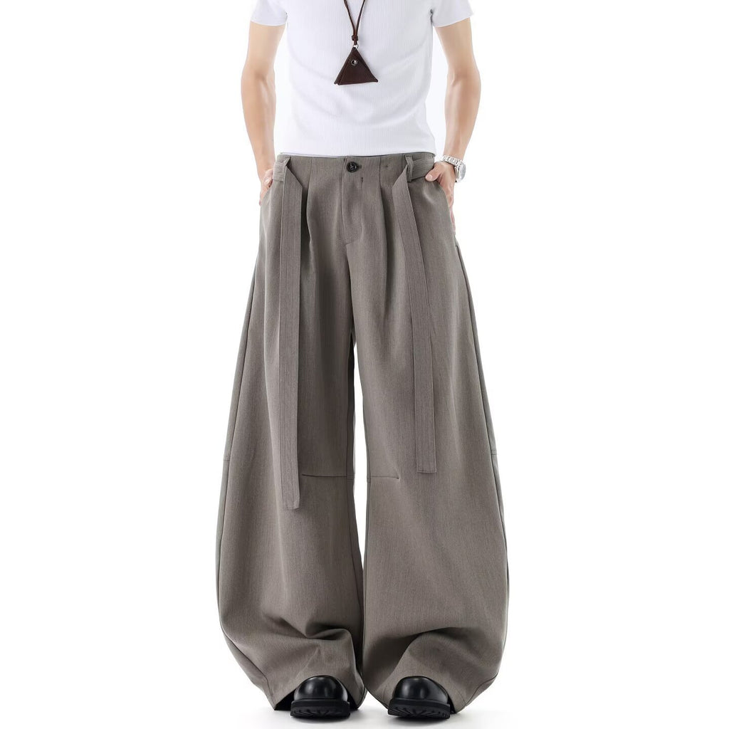 Commute Loose Drape Suit Pants, Slim Straight Leg Long Pants