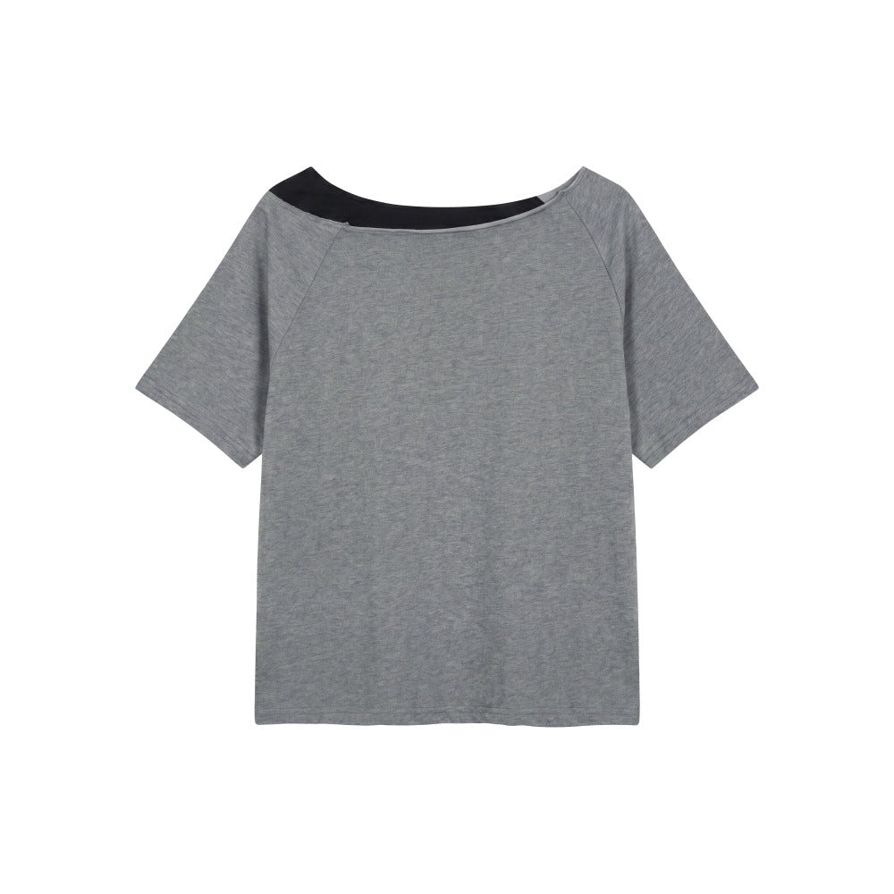 Letter Print Loose Slim Fit Designer Short Sleeve T-Shirt for Women