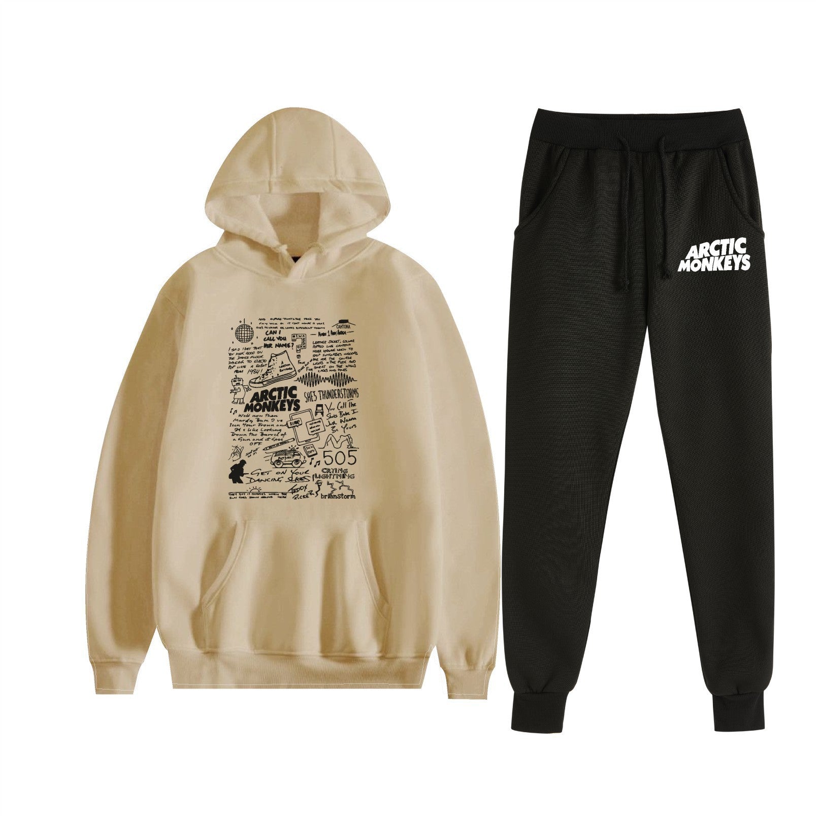 Multi Colored Arctic Monkeys Hoodie and Sweatpants