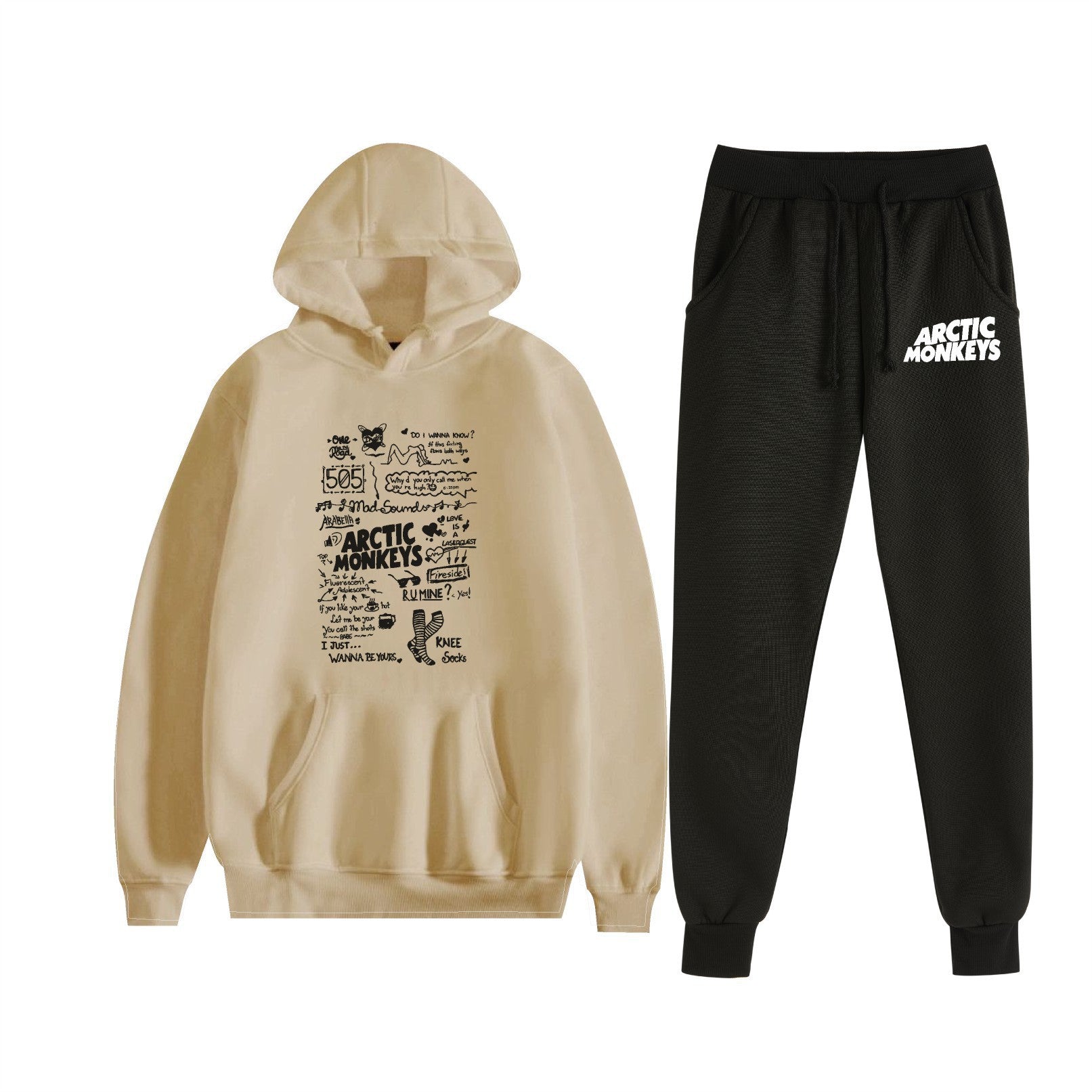Multi Colored Arctic Monkeys Hoodie and Sweatpants