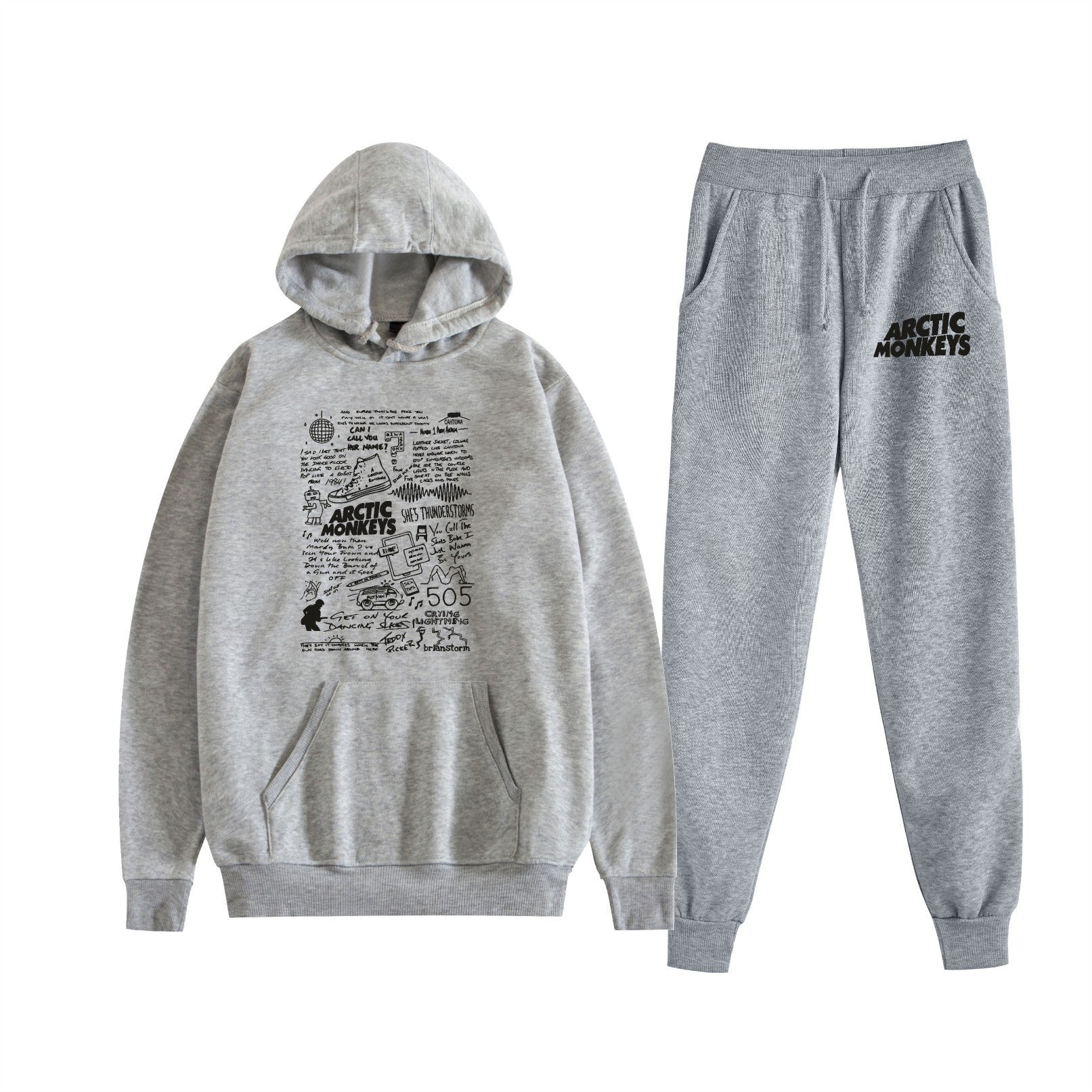 Multi Colored Arctic Monkeys Hoodie and Sweatpants